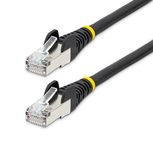 StarTech.com - Cable de 5m de Red Ethernet CAT6a - Negro - Low Smoke Zero Halogen (LSZH) - 10GbE - 500MHz - PoE++ de 100W - Snagless sin Pestillo - RJ-45 - Cable de Red S/FTP