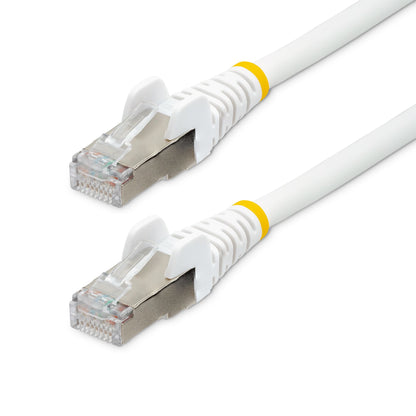 StarTech.com - Cable de 1 5m de Red Ethernet CAT6a - Blanco - Low Smoke Zero Halogen (LSZH) - 10GbE - 500MHz - PoE++ de 100W - Snagless sin Pestillo - RJ-45 - Cable de Red S/FTP