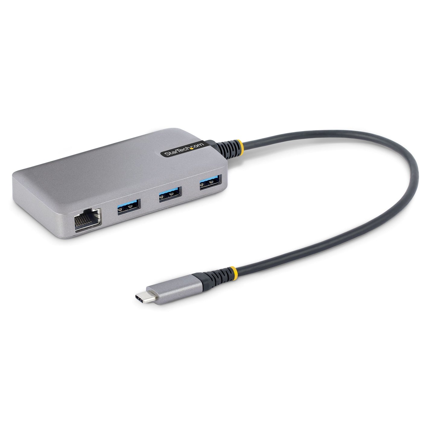 StarTech.com - Hub USB-C de 3 Puertos USBA - USB 3.0 de 5Gbps - Alimentado por el Bus - Concentrador USB-C de 3 Puertos USB-A - Ladrón USB-C Portátil - Red Ethernet RJ45 Gigabit