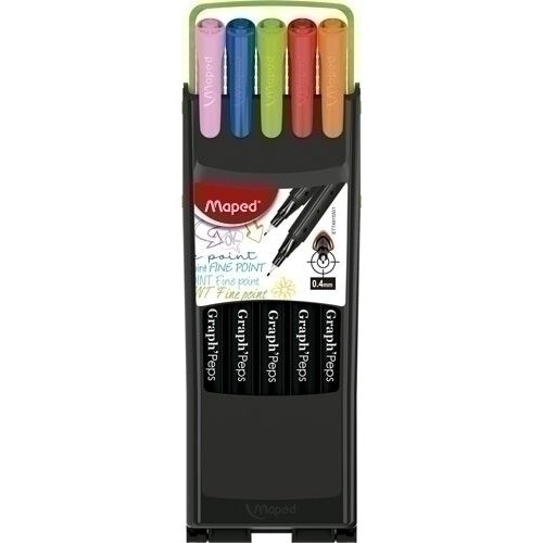 Maped - ROTULADOR MAPED PUNTA DE METAL GRAPH PEPS FINE LINER COMPACT ESTUCHE DE 10 COLORES SURTIDOS