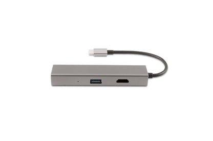 CoolBox - Hub miniDOCK4 USB-C Alámbrico USB 3.2 Gen 1 (3.1 Gen 1) Type-C Acero