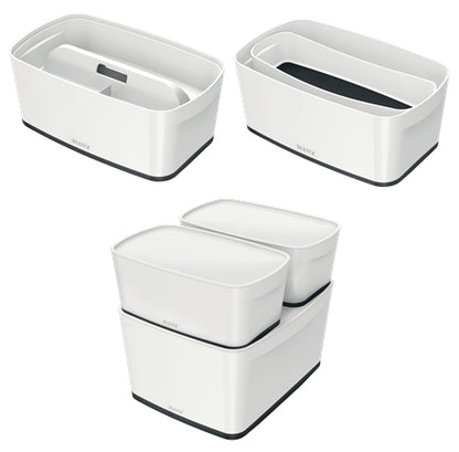 Leitz - MyBox WOW Caja de almacenaje Rectangular ABS sintéticos Gris  Blanco