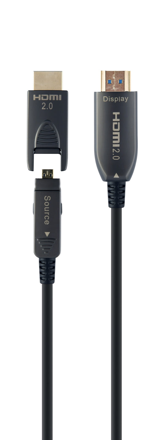 Gembird - CCBP-HDMID-AOC-30M cable HDMI HDMI tipo A (Estándar) HDMI tipo D (Micro) Negro