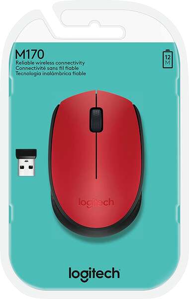 Logitech - M171 Red-K ratón Oficina Ambidextro RF inalámbrico Óptico 1000 DPI