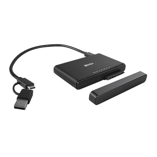 Lindy - 43359 base de conexión para disco duro USB 3.2 Gen 2 (3.1 Gen 2) Type-C Negro