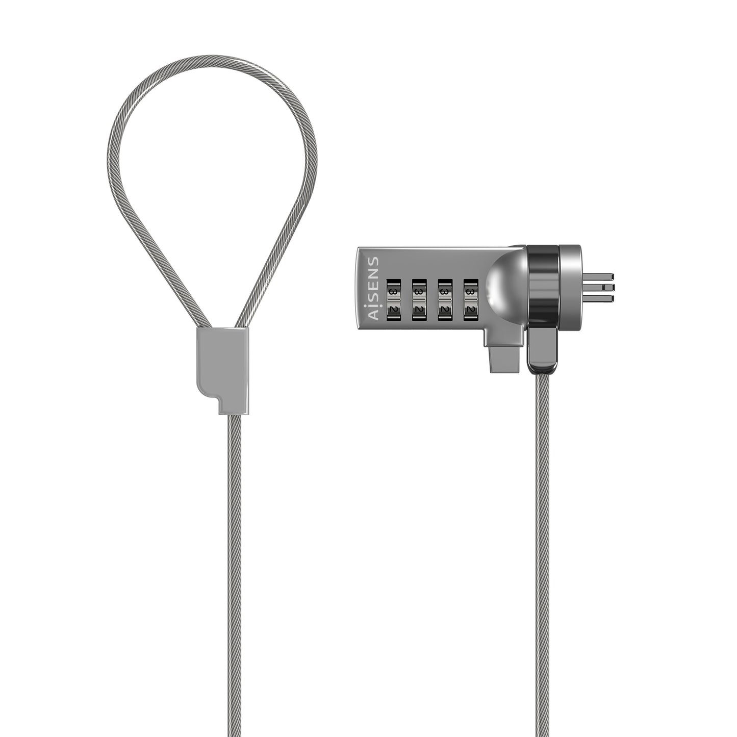 AISENS - Cable de Seguridad con Cerradura de Combinacion para Ordenador  Monitor  Portatil 1.5M