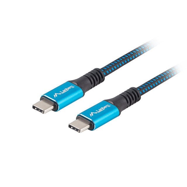 Lanberg - CA-CMCM-45CU-0005-BK cable USB USB4 Gen 2x2 0 5 m USB C Negro  Azul