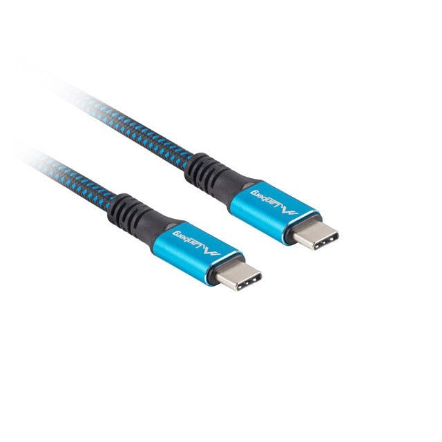 Lanberg - CA-CMCM-45CU-0012-BK cable USB 0 12 m USB4 Gen 2x2 USB C Negro  Azul