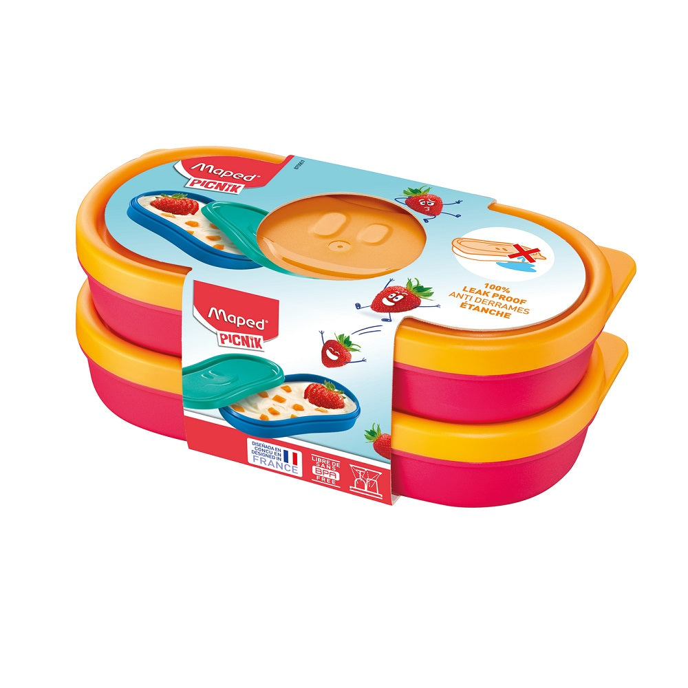 Maped - M870901 recipiente de almacenar comida Rectangular Caja 0 15 L Naranja  Rojo 2 pieza(s)