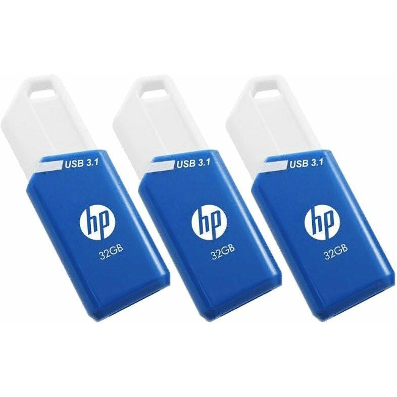 PNY - x755w Triple Pack unidad flash USB 32 GB USB tipo A 3.2 Gen 1 (3.1 Gen 1) Azul  Blanco