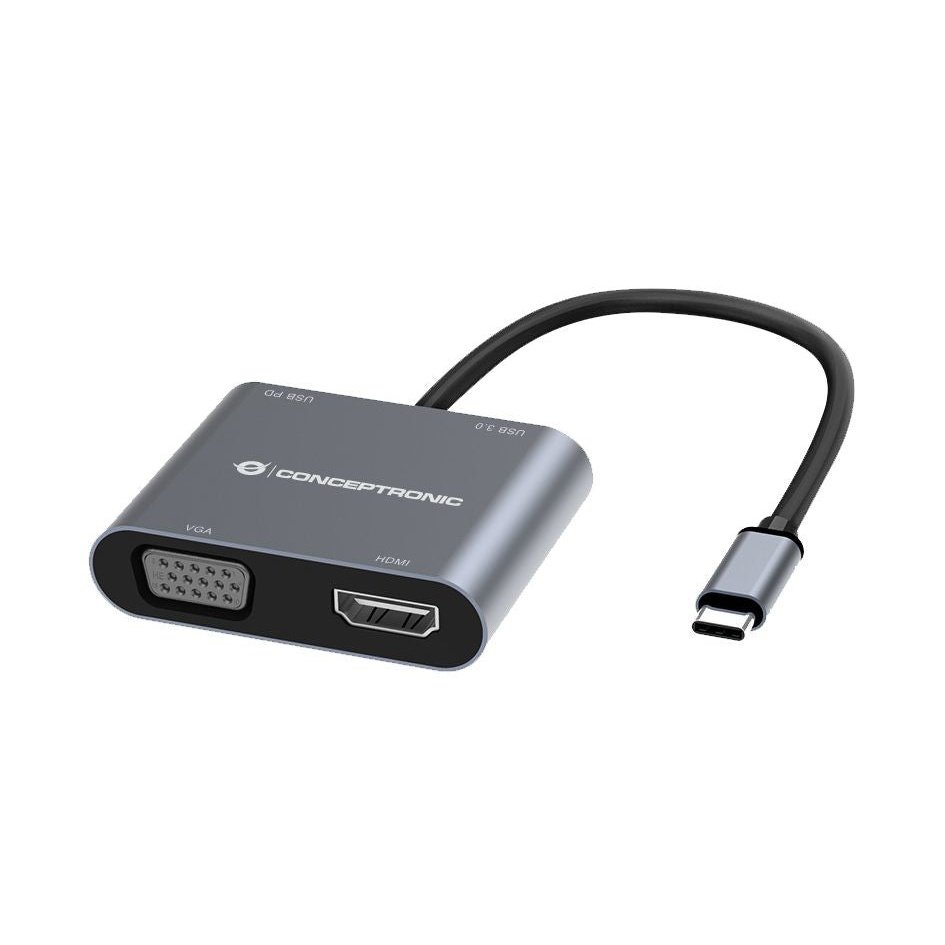 Conceptronic - DONN16G Alámbrico USB 3.2 Gen 1 (3.1 Gen 1) Type-C Gris