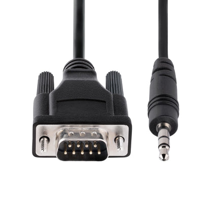 StarTech.com - Cable de 1m Serie DB9 a 3 5mm para la Configuración de Dispositivos Serie - Cable RS232 DB9 macho a 3 5 mm para Calibrar Dispositivos a Través de la Toma de Audio