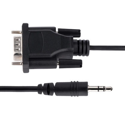 StarTech.com - Cable de 1m Serie DB9 a 3 5mm para la Configuración de Dispositivos Serie - Cable RS232 DB9 macho a 3 5 mm para Calibrar Dispositivos a Través de la Toma de Audio