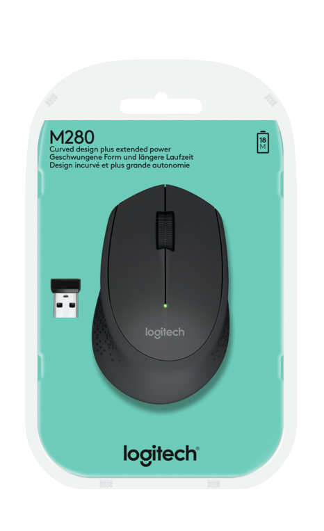 Logitech - M280 ratón Oficina mano derecha RF inalámbrico Óptico 1000 DPI