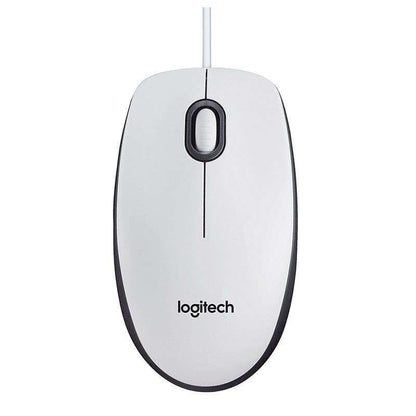 Logitech M100 Raton USB 1000dpi - 3 Botones - Uso Ambidiestro - Cable de 1.80m - Color Blanco 1 pieza(s)