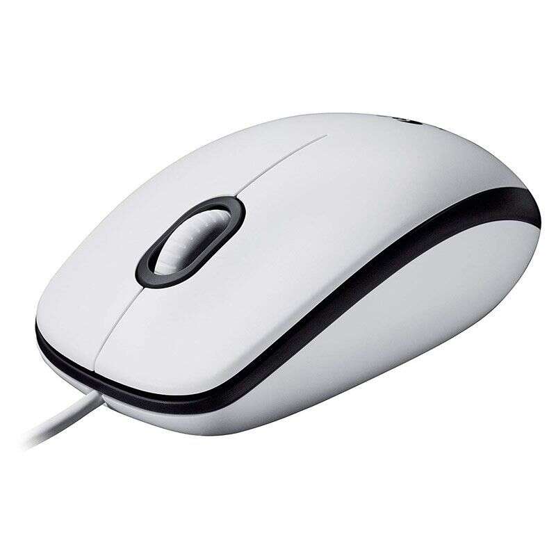 Logitech M100 Raton USB 1000dpi - 3 Botones - Uso Ambidiestro - Cable de 1.80m - Color Blanco 1 pieza(s)