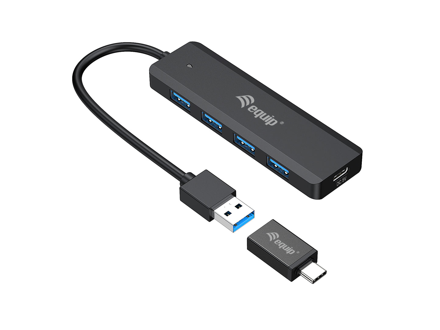 Equip - 128959 hub de interfaz USB 3.2 Gen 1 (3.1 Gen 1) Type-A 5000 Mbit/s Negro