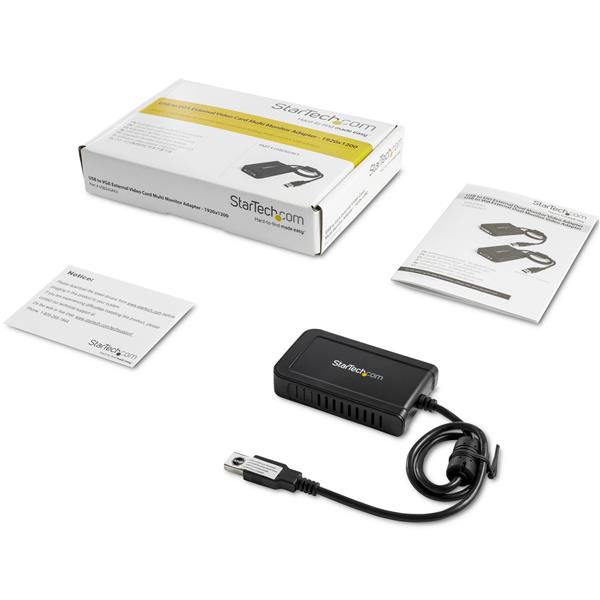 StarTech.com - Adaptador de Vídeo Externo USB a VGA - Tarjeta Gráfica Externa Cable - 1920x1200