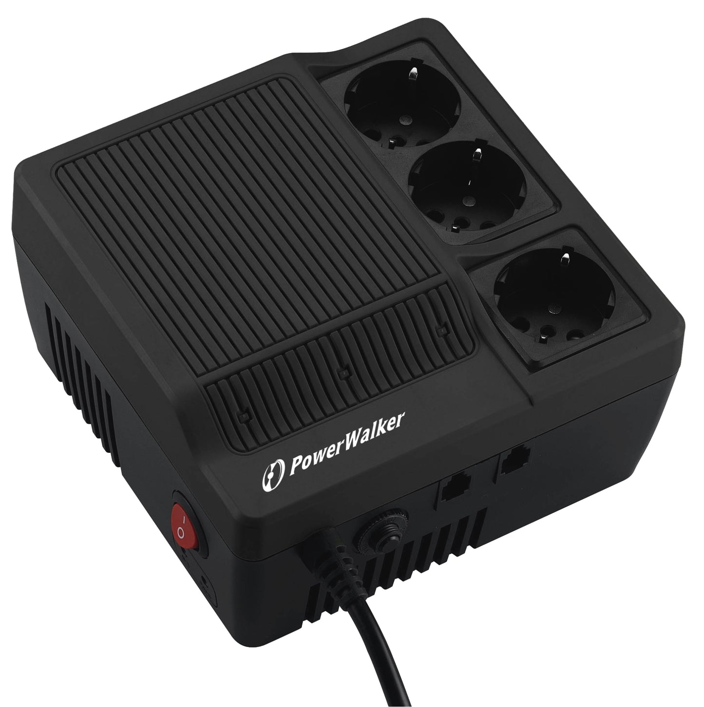 PowerWalker - AVR 600 regulador de voltaje 3 salidas AC Negro