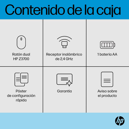 HP - Ratón dual Z3700 plata