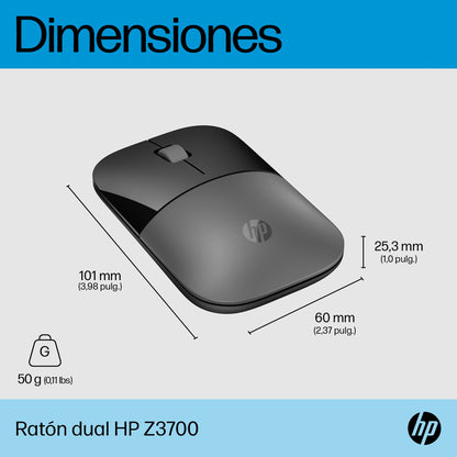 HP - Ratón dual Z3700 plata