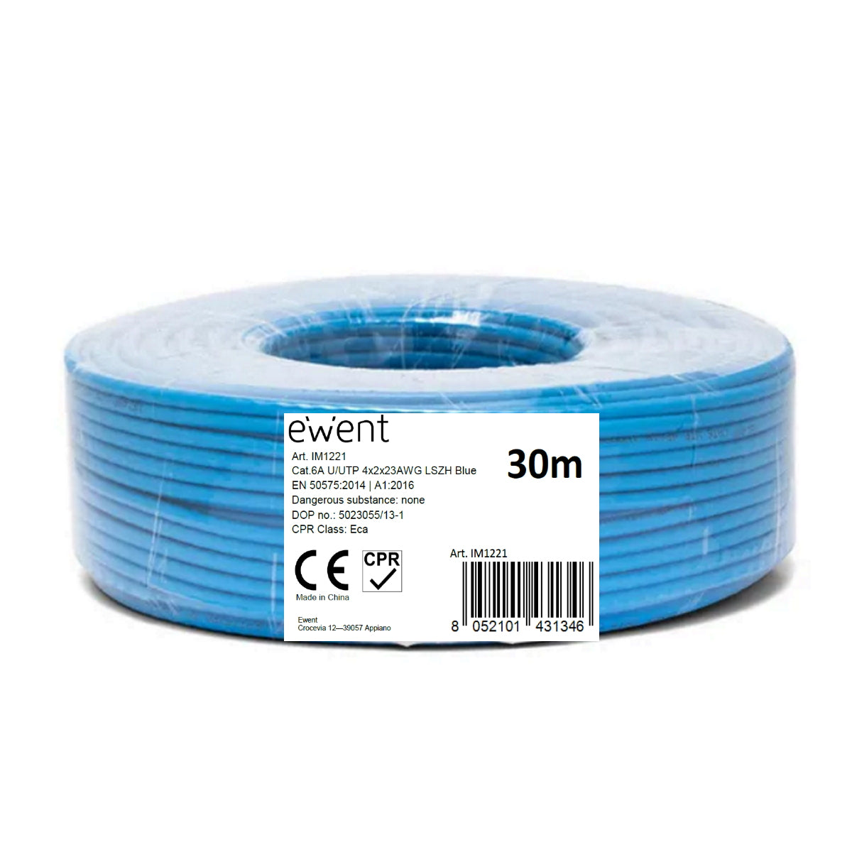 Ewent - IM1221 cable de red Azul 30 m Cat6a U/UTP (UTP)