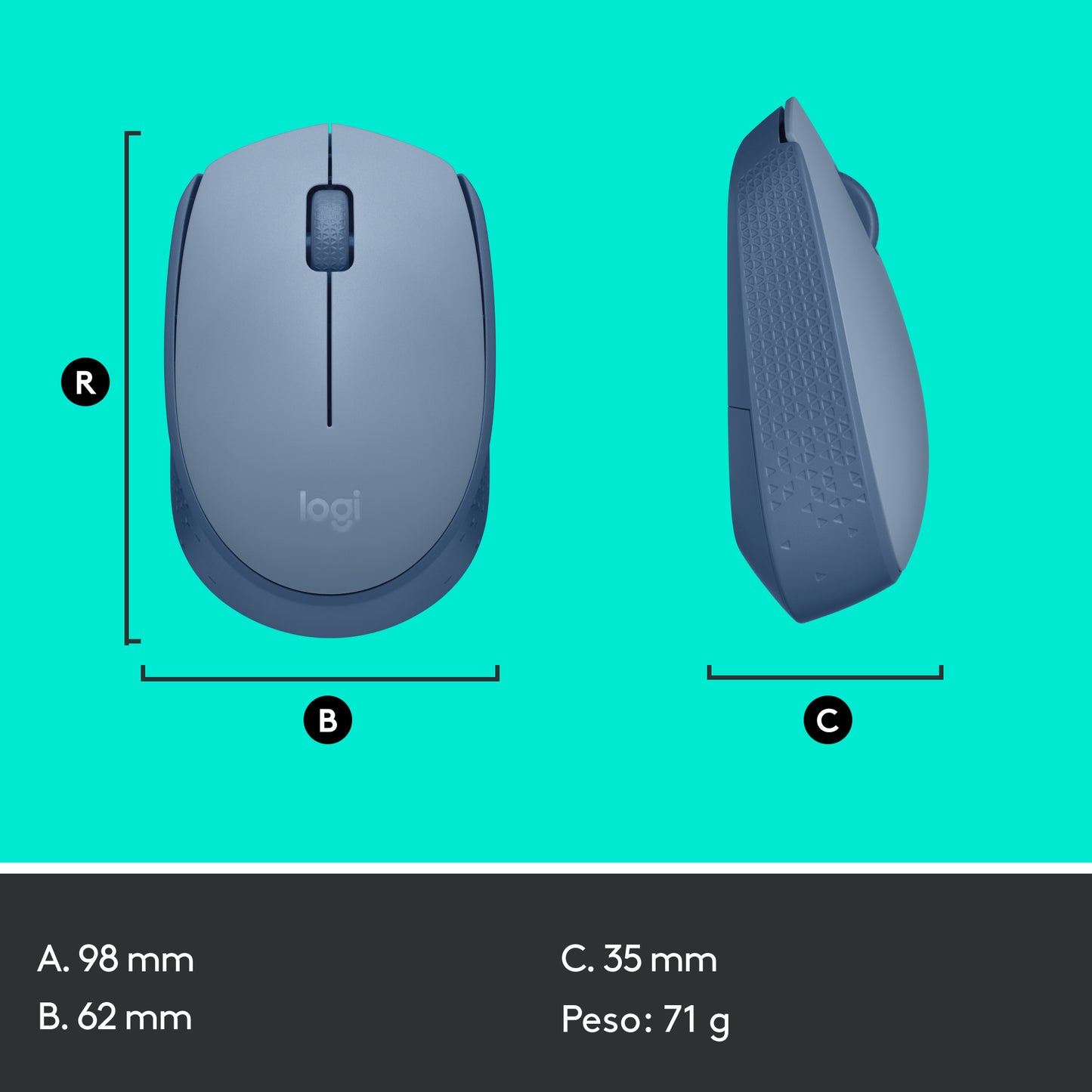 Logitech - M171 ratón Ambidextro Oficina RF inalámbrico Óptico