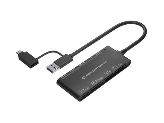 Conceptronic - StreamVault BIAN03B lector de tarjeta USB 3.2 Gen 1 (3.1 Gen 1) Type-A Negro