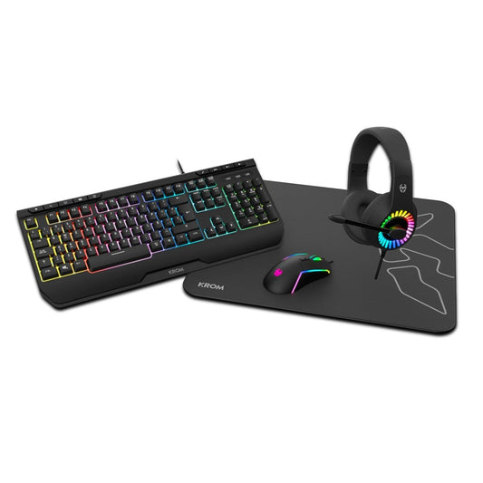 Krom - Kenya teclado Ratón incluido Juego USB Negro