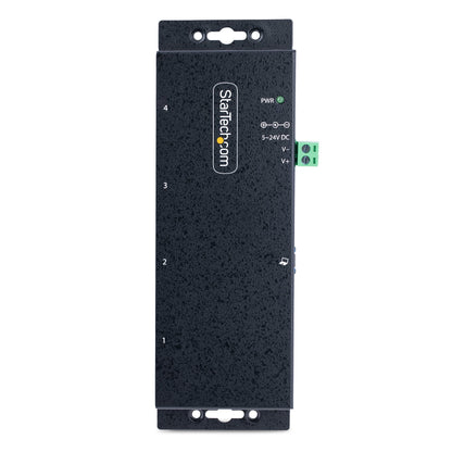 StarTech.com - Hub Industrial USB 3.0 de 5Gbps de 4 Puertos - Concentrador USB con Protección de Picos y Descargas ESD - Ladrón USB-A de Montaje en Pared/Escritorio/DIN