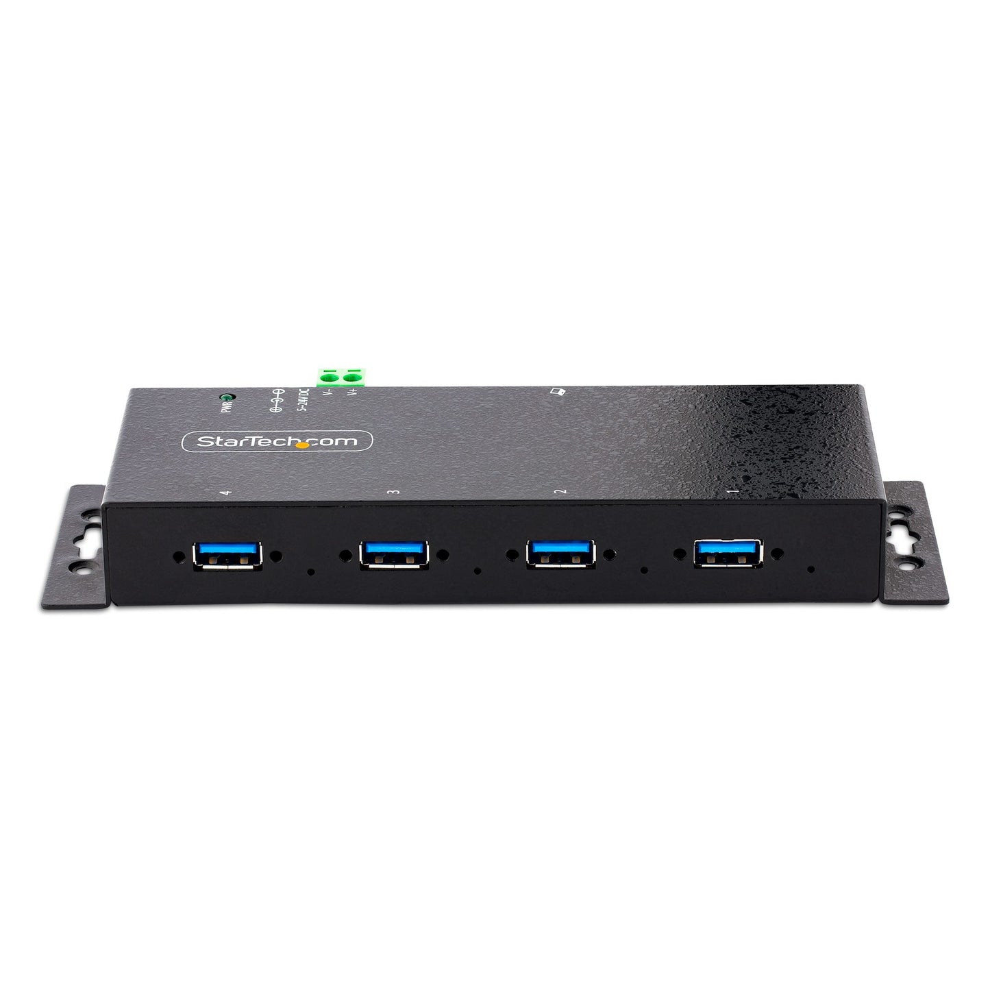 StarTech.com - Hub Industrial USB 3.0 de 5Gbps de 4 Puertos - Concentrador USB con Protección de Picos y Descargas ESD - Ladrón USB-A de Montaje en Pared/Escritorio/DIN