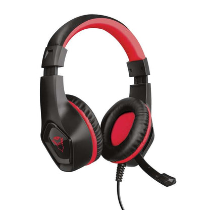 Trust Gaming GXT 404R Rana Auriculares con Microfono - Compatible con Nintendo Switch - Microfono Plegable - Diadema Ajustable - Altavoces de 40mm - Cable de 1m - Color Negro/Rojo 1 pieza(s)