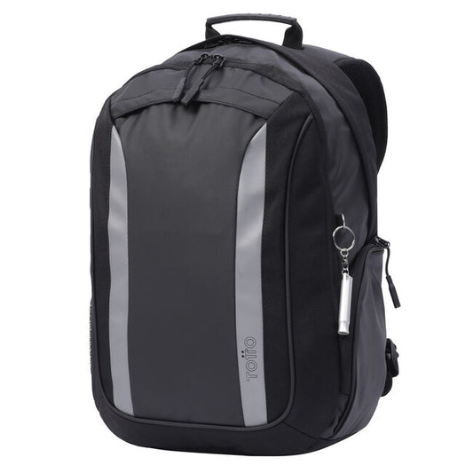 Totto - MA04BIK001-22100-N01 mochila Mochila informal Negro  Gris Lienzo  Tela