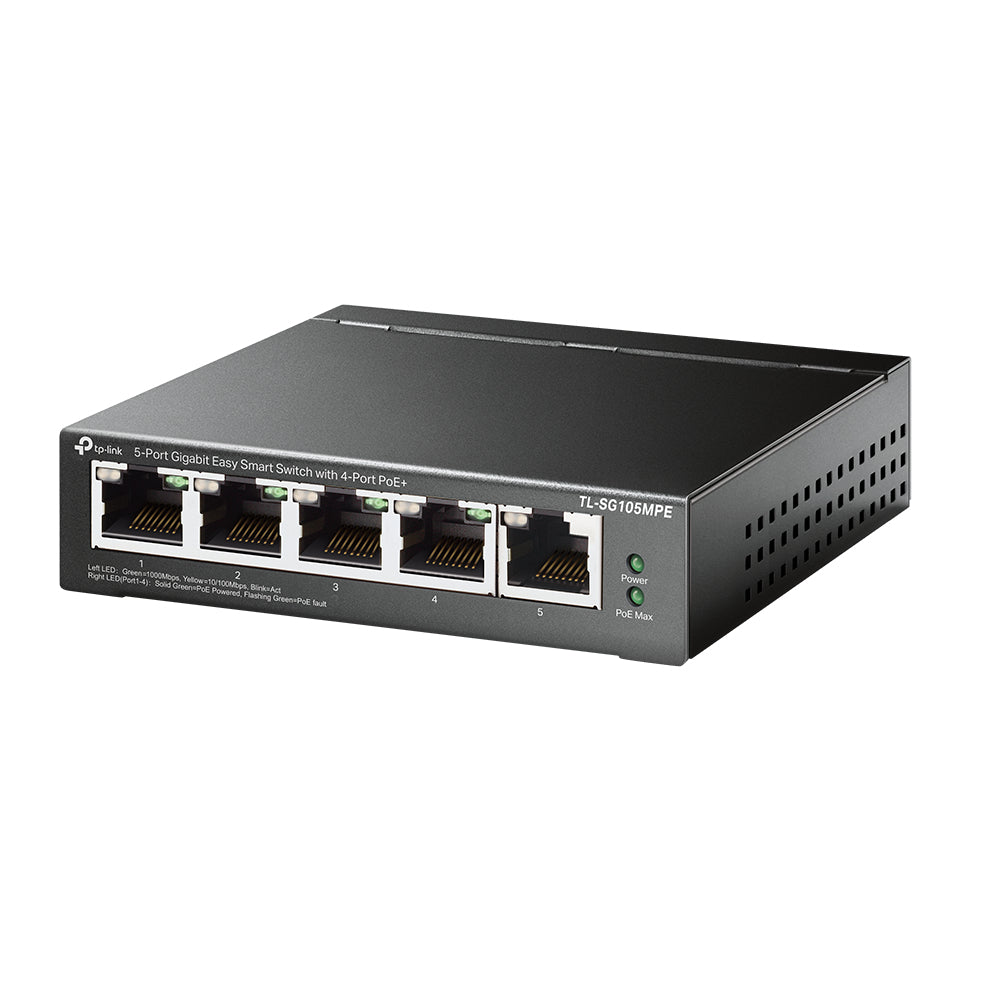 TP-Link - TL-SG105MPE switch L2 Gigabit Ethernet (10/100/1000) Energía sobre Ethernet (PoE) Negro