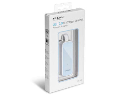 TP-LINK UE200 Adaptador de Red USB 2.0 a Ethernet a 100Mbps -Plug & Play - Compatible Windows,Mac y Linux - Cable Retractil - Color Blanco 1 pieza(s)