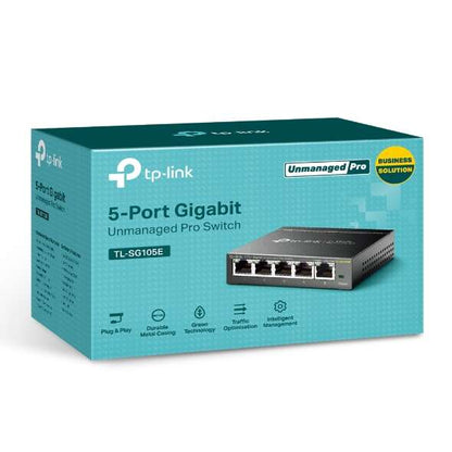 TP-Link Switch Easy Smart de 5 puertos Gigabit - Plug & Play - Carcasa Metalica - Reduce el Consumo de Energia 1 pieza(s)