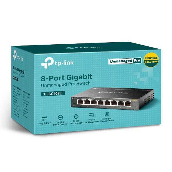 TP-Link Switch Easy Smart - 8 puertos Gigabit - Plug & Play - Carcasa Metalica - Tecnologia Verde 1 pieza(s)