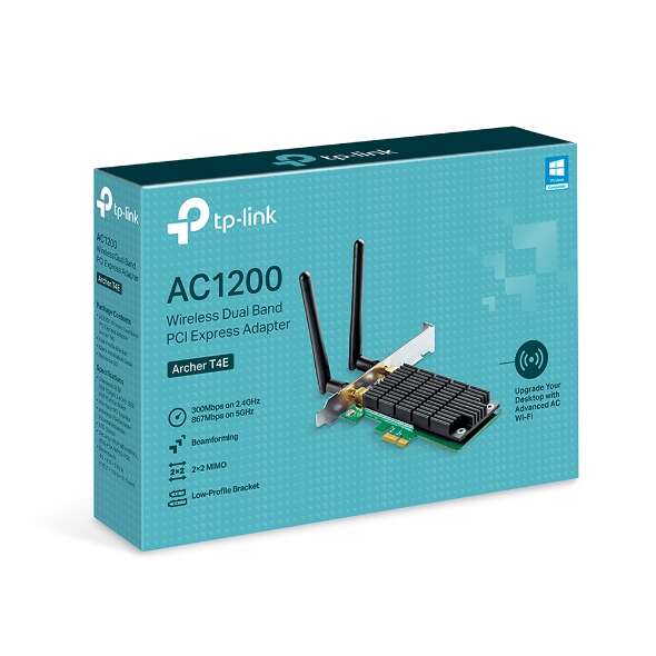 TP-LINK Archer T4E Adaptador PCI Express WiFi Banda Dual AC1200 - Beamforming - 2 Antenas Externas 1 pieza(s)