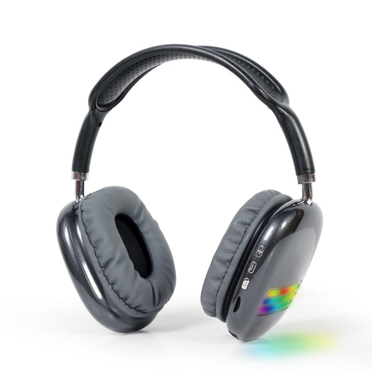 Gembird - BHP-LED-02-BK auricular y casco Auriculares Inalámbrico Diadema Llamadas/Música Bluetooth Negro  Gris