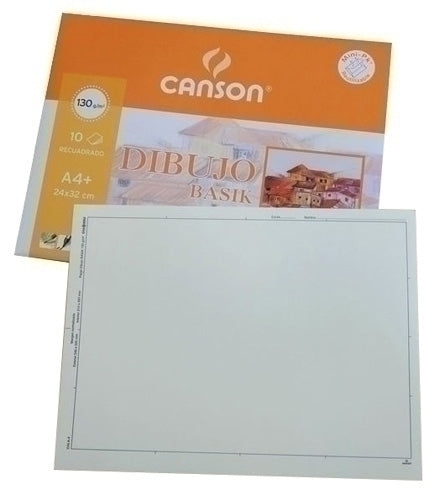 Canson - LAMINA G-C DIBUJO BASIK M.PK 10 A4+ RECD