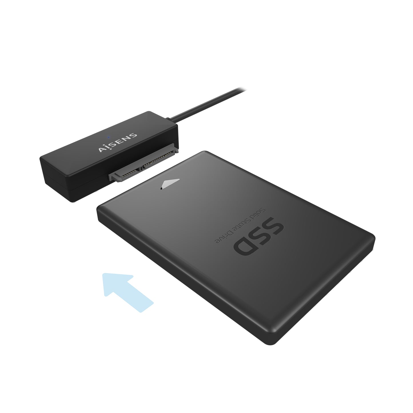 AISENS - Adaptador ASE-35A01B SATA a USB-A USB 3.0/USB3.1 GEN1 para Discos Duros 2.5? y 3.5? con Alimentador  Negro