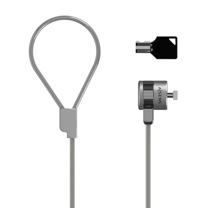 AISENS - Cable de Seguridad con Cerradura de Llave para Ordenador  Monitor  Portatil 1.5 m