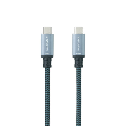 Nanocable - Cable USB 3.2 Gen2x2 20Gbps 5A/100W  4K/60Hz  USB-C/M-USB-C/M  Gris/Negro  3 m