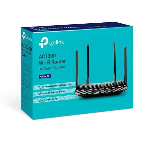 TP-Link - Archer C6 router inalámbrico Ethernet rápido Doble banda (2 4 GHz / 5 GHz) Blanco