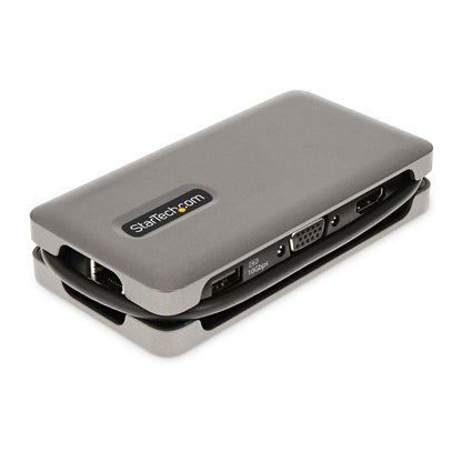 StarTech.com - Adaptador Multipuertos USB-C - HDMI 4K a 60Hz VGA - Hub Ladrón USB de 3 Puertos - Power Delivery de Paso de 100W - GbE - Docking Station USB Tipo C de Viajes - Cable de 30cm