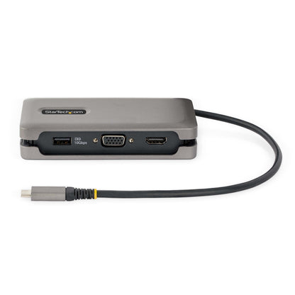 StarTech.com - Adaptador Multipuertos USB-C - HDMI 4K a 60Hz VGA - Hub Ladrón USB de 3 Puertos - Power Delivery de Paso de 100W - GbE - Docking Station USB Tipo C de Viajes - Cable de 30cm