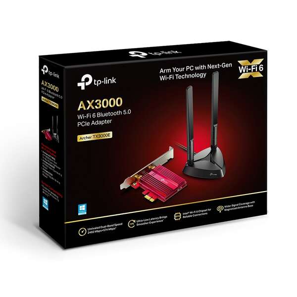 TP-Link Adaptador PCIe AX3000 Wi-Fi 6 Bluetooth 5.0 1 pieza(s)