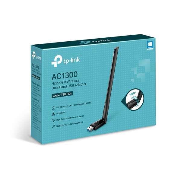 TP-Link Adaptador USB Inalambrico Banda Dual AC1300 - 1 Antena Externa de Alta Ganancia - Tecnologia MU-MIMO 1 pieza(s)