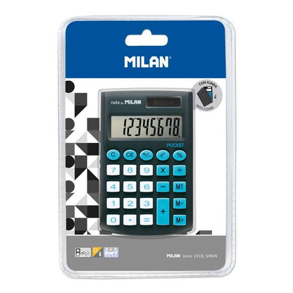 Milan - MILAN CALCULADORA NEGRO POCKET 8 DIGITOS DUAL BLISTER