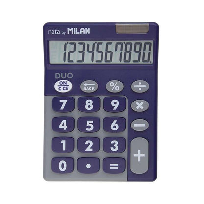 Milan Calculadora 10 Digitos Duo - Calculadora de Sobremesa - Teclas Grandes - Tecla Rectificacion Entrada de Datos - Color Lila 1 pieza(s)